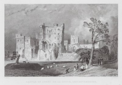 Ashby de la Zouchin linna, Leicestershire (kaiverrus) tekijältä Thomas (after) Allom
