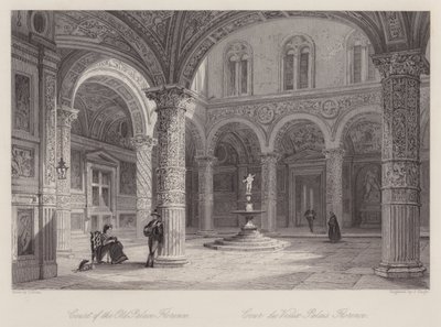 Firenzen vanhan palatsin tuomioistuin (kaiverrus) tekijältä Thomas (after) Allom