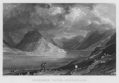 Crummock Water, Cumberland (kaiverrus) tekijältä Thomas (after) Allom