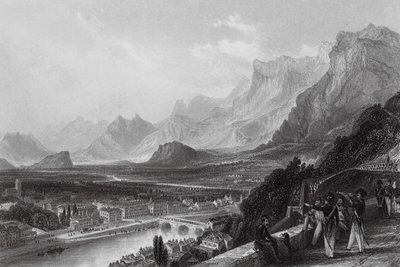 Grenoble, linnoituksesta (kaiverrus) tekijältä Thomas (after) Allom