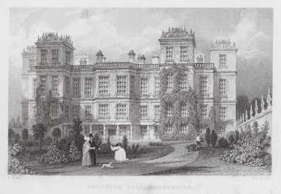 Hardwick Hall, Derbyshire (kaiverrus) tekijältä Thomas (after) Allom