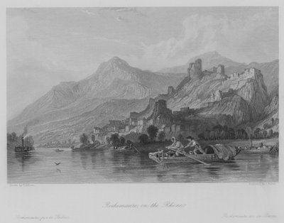 Rochemaure, Rhône (kaiverrus) tekijältä Thomas (after) Allom