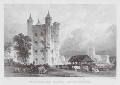 Tattershall Castle, Lincolnshire (kaiverrus) tekijältä Thomas (after) Allom