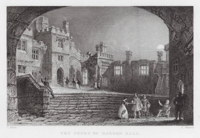 Court of Haddon Hall (kaiverrus) tekijältä Thomas (after) Allom