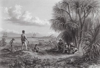 Australia: (kaiverrus): Tutkijan leiri (kaiverrus) tekijältä Thomas (after) Baines