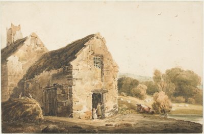 Mökit lähellä Newcastle Upon Tyneä, vuoden 1800 jälkeen (vartaloväri, kynä, vesiväri) tekijältä Thomas (after) Girtin
