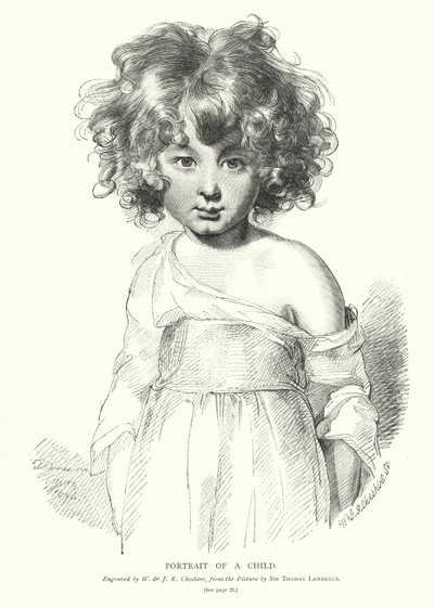 Lapsen muotokuva (kaiverrus) tekijältä Thomas (after) Lawrence
