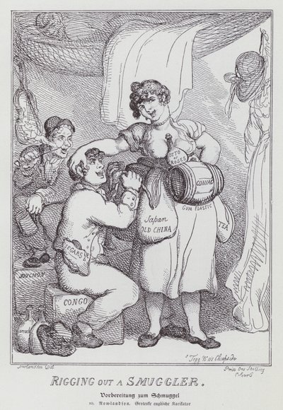 Salakuljettajan jäljittäminen (litho) tekijältä Thomas (after) Rowlandson