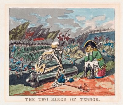Terrorin kaksi kuningasta. Napoleon ja kuolema. tekijältä Thomas (after) Rowlandson