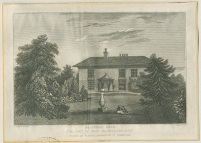 Checkley - Beauhurst Hall: kaiverrus, nd [c 1820-1830] (painettu) tekijältä Thomas (after) Underwood