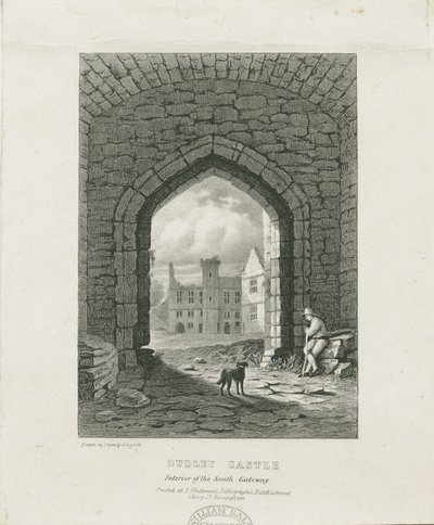 Dudley Castle - The Keep: kaiverrus ja [?1800-luku] (painettu) tekijältä Thomas (after) Underwood