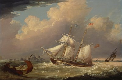 Englantilainen prikaati "The Guide" saapumassa Elbe-joelle Saksassa, 1828 tekijältä Thomas A. Binks