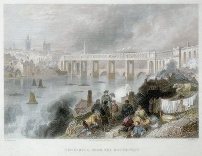 Newcastle-upon-Tyne lounaasta, c1850 tekijältä Thomas Abiel Prior
