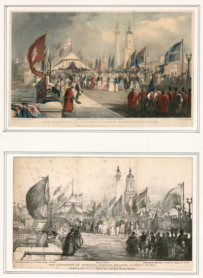 London Bridgen avajaisseremonia 1. elokuuta 1831 tekijältä Thomas Allom