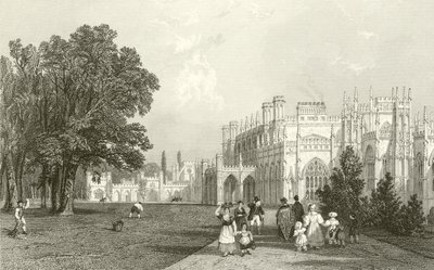 Eaton Hallin länsirintama, Cheshire tekijältä Thomas Allom