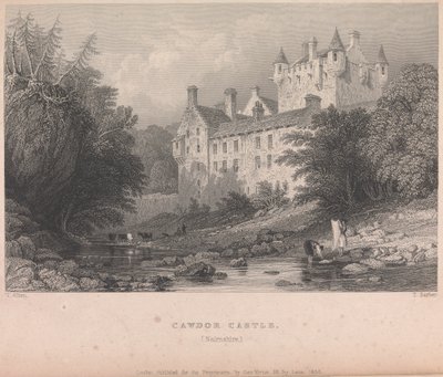 Cawdor Castle, Narnshire (julkaisija G. Virtue); sivu 59 (Nide 1) tekijältä Thomas Barber