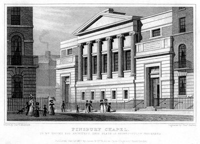 Finsbury Chapel, Islington, Lontoo, 1827. tekijältä Thomas Barber