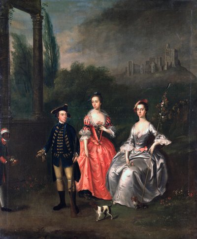 Kapteeni Fenwickin, hänen vaimonsa Isabella Orden ja sisarensa Annin muotokuva, n. 1746 tekijältä Thomas Bardwell