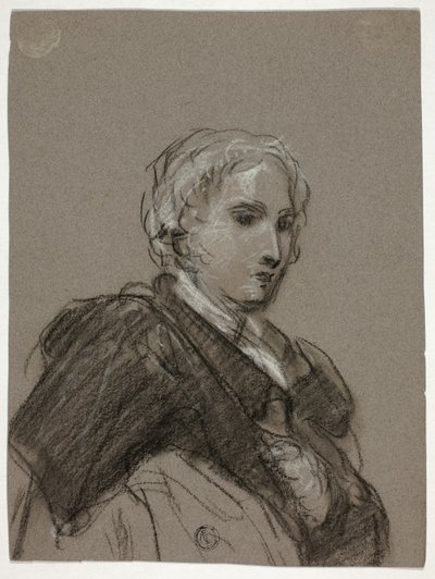 Naisen rintakuva (recto); Draped figuuri, kolme neljäsosaa (käänteinen) tekijältä Thomas Barker
