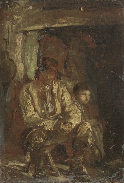 Metsämies ja hänen poikansa (öljy kankaalle) tekijältä Thomas Barker of Bath