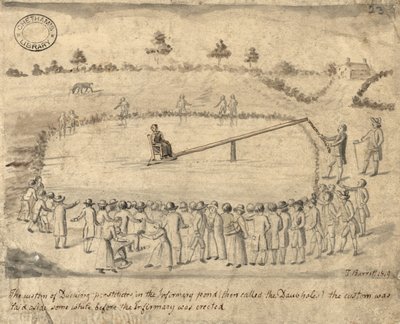 Ankkaprostituoidut, Manchester, 1819 (kynä ja muste ja pesu paperille) tekijältä Thomas Barritt