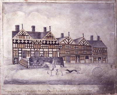 Hanging Ditch, Manchester, 1819 (kynä ja muste ja pesu paperille) tekijältä Thomas Barritt