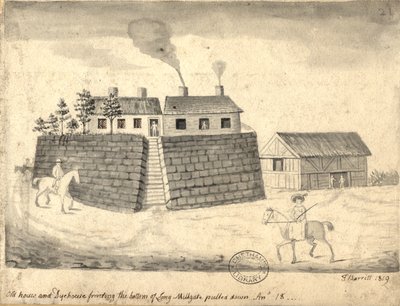 Old Dye House ja Dye House, Manchester, 1819 (kynä ja muste ja pesu paperille) tekijältä Thomas Barritt