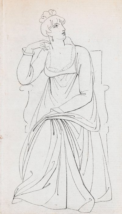 Istuva nainen, mahdollisesti Charlotte Nelson (etusivu). tekijältä Thomas Baxter