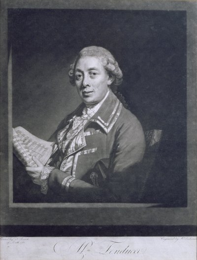 Muotokuva Giusto Ferdinando Tenduccista (n. 1735-1790), italialainen kastrato, kaiverrus William Dickinson (1746-1823), 1782 tekijältä Thomas Beach