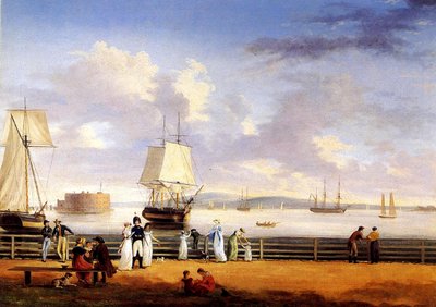 New Yorkin satama, n. 1810 tekijältä Thomas Birch