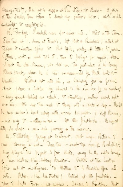 Thomas Butler Gunnin päiväkirjat- Osa 5, sivu 16, 12.-14. Elokuuta 1852 tekijältä Thomas Butler Gunn
