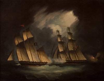 The Pirate Lugger "Will Watch" (öljy kankaalle) tekijältä Thomas Buttersworth