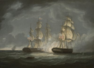 Yhdysvaltain fregattipresidentin ja H.M.S. Endymion, 1815 tekijältä Thomas Butterworth