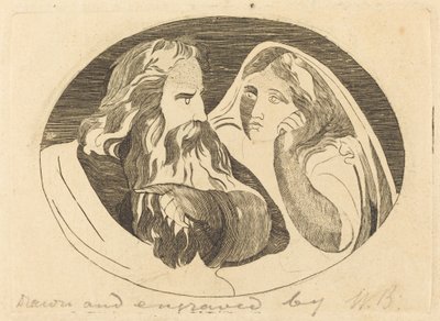 Lear i Cordelia finlandesa tekijältä Thomas Butts, Jr. after William Blake