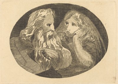 Lear ja Cordelia tekijältä Thomas Butts, Jr. after William Blake