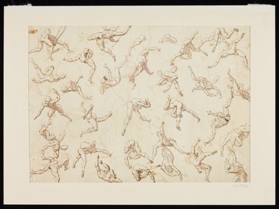 Sheet of Figure Studies (kynä ja muste paperille) tekijältä Thomas Carwitham