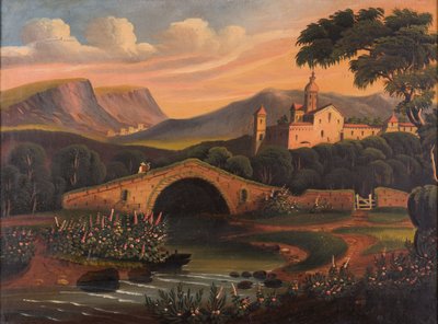 Italialainen kohtaus sillalla, 1840-1860 tekijältä Thomas Chambers