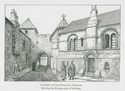 Katu kahdellatoista vuosisadalla (litografia) tekijältä Thomas Charles Barfield