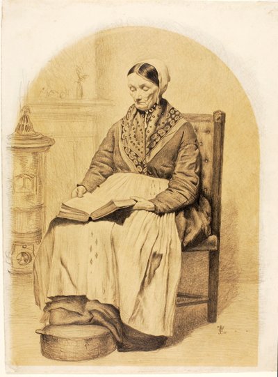 (Nainen istuu, lukee) tekijältä Thomas Charles Farrer
