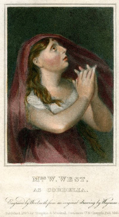 Rouva W West Cordeliana, 1820. tekijältä Thomas Charles Wageman