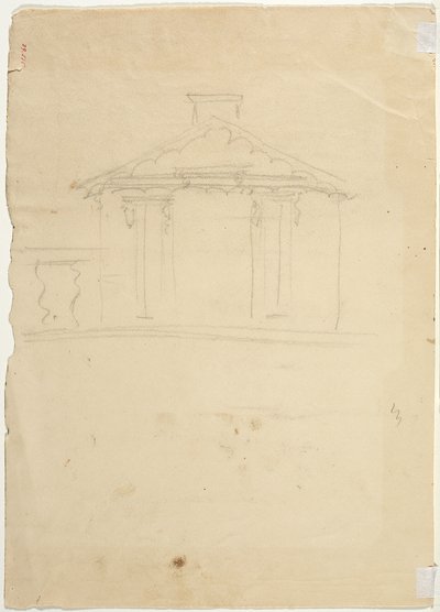 Vapaa käsipiirustus Cedar Groven uuden studion korkeusasemasta. tekijältä Thomas Cole