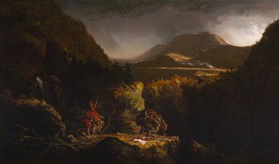 Maisema hahmojen kanssa: Viimeinen mohikaani". tekijältä Thomas Cole