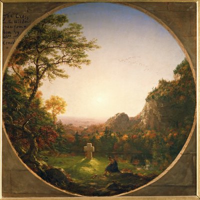 Yksinäinen risti - Felicia Haymansin runon mukaan ... (maalaus kankaalle) tekijältä Thomas Cole