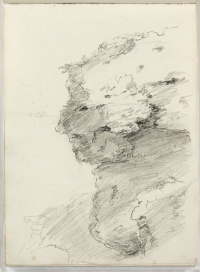 Nimetön (yksityiskohta kalliosta lehtineen) 1831 (kynä paperille) tekijältä Thomas Cole