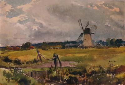 Tuulimylly, c1890 tekijältä Thomas Collier