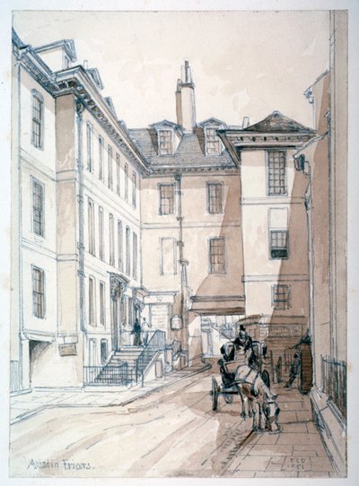 Austin Friars Street, Lontoon kaupunki, 1851. tekijältä Thomas Colman Dibdin