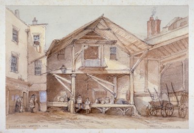 Blossoms Inn, Lawrence Lane, Lontoon kaupunki, 1854. tekijältä Thomas Colman Dibdin