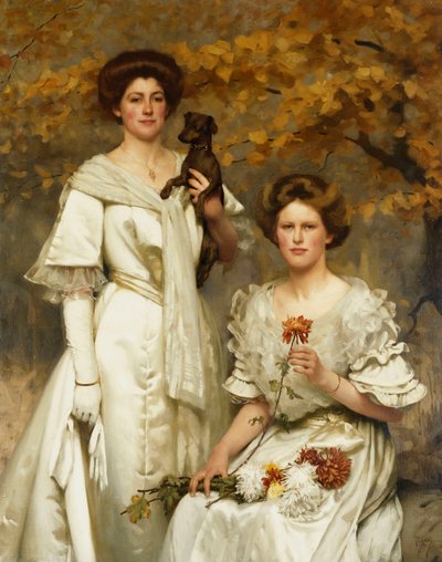 Hilda ja Margaret, professori Sir Edward Poultonin tyttäret, F.R.S., n. 1905 tekijältä Thomas Cooper Gotch