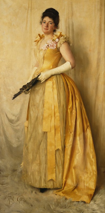 The Lady in Gold - Muotokuva rouvasta, n. 1891 tekijältä Thomas Cooper Gotch