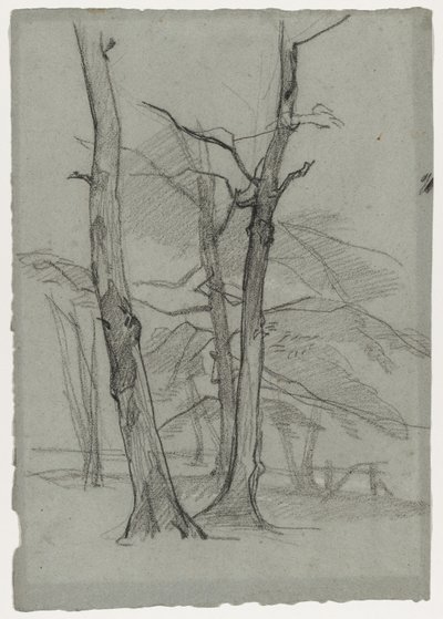 Maisematutkimus puiden kanssa, n. 1870-1875. tekijältä Thomas Couture